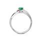 6 - Elena Signature 5.50 mm Round Emerald Bypass Solitaire Engagement Ring 