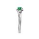 7 - Elena Signature 5.50 mm Round Emerald Bypass Solitaire Engagement Ring 