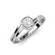 5 - Elena Signature 5.50 mm Round White Sapphire Bypass Solitaire Engagement Ring 
