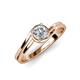 5 - Elena Signature 5.50 mm Round Diamond Bypass Solitaire Engagement Ring 