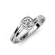 5 - Elena Signature 5.50 mm Round Forever One Moissanite Bypass Solitaire Engagement Ring 
