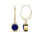 1 - Cara Blue Sapphire (6mm) Solitaire Dangling Earrings 