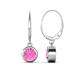 1 - Cara Lab Created Pink Sapphire (6mm) Solitaire Dangling Earrings 
