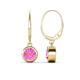 1 - Cara Lab Created Pink Sapphire (6mm) Solitaire Dangling Earrings 