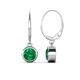 1 - Cara Emerald (6mm) Solitaire Dangling Earrings 