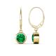 1 - Cara Emerald (6mm) Solitaire Dangling Earrings 