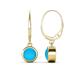 1 - Cara Turquoise (6mm) Solitaire Dangling Earrings 