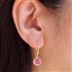 2 - Cara Lab Created Pink Sapphire (6mm) Solitaire Dangling Earrings 