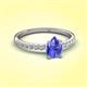3 - Aurin 7x5 mm Pear Tanzanite and Round Diamond Engagement Ring 
