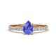 1 - Aurin 7x5 mm Pear Tanzanite and Round Diamond Engagement Ring 