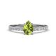 1 - Aurin 7x5 mm Pear Peridot and Round Diamond Engagement Ring 