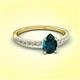 3 - Aurin 7x5 mm Pear London Blue Topaz and Round Diamond Engagement Ring 