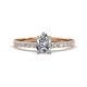Aurin GIA Certified 7x5 mm Pear Diamond and Round Diamond Engagement Ring 
