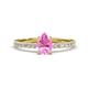 1 - Aurin 7x5 mm Pear Pink Sapphire and Round Diamond Engagement Ring 