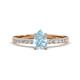 1 - Aurin 7x5 mm Pear Aquamarine and Round Diamond Engagement Ring 