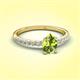 3 - Aurin 7x5 mm Pear Peridot and Round Diamond Engagement Ring 