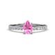 1 - Aurin 7x5 mm Pear Pink Sapphire and Round Diamond Engagement Ring 
