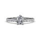1 - Aurin GIA Certified 7x5 mm Pear Diamond and Round Diamond Engagement Ring 