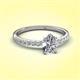 3 - Aurin IGI Certified 7x5 mm Pear Lab Grown Diamond and Round Diamond Engagement Ring 