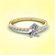3 - Aurin IGI Certified 7x5 mm Pear Lab Grown Diamond and Round Diamond Engagement Ring 