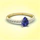 3 - Aurin 7x5 mm Pear Iolite and Round Diamond Engagement Ring 