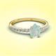 3 - Aurin 7x5 mm Pear Opal and Round Diamond Engagement Ring 