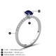 5 - Aurin 7x5 mm Pear Blue Sapphire and Round Diamond Engagement Ring 