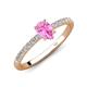 4 - Aurin 7x5 mm Pear Pink Sapphire and Round Diamond Engagement Ring 