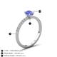 5 - Aurin 7x5 mm Pear Tanzanite and Round Diamond Engagement Ring 