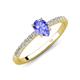 4 - Aurin 7x5 mm Pear Tanzanite and Round Diamond Engagement Ring 