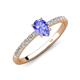 4 - Aurin 7x5 mm Pear Tanzanite and Round Diamond Engagement Ring 