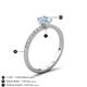 5 - Aurin 7x5 mm Pear Aquamarine and Round Diamond Engagement Ring 