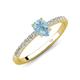 4 - Aurin 7x5 mm Pear Aquamarine and Round Diamond Engagement Ring 