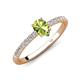 4 - Aurin 7x5 mm Pear Peridot and Round Diamond Engagement Ring 