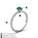 5 - Aurin 7x5 mm Pear Emerald and Round Diamond Engagement Ring 