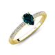 4 - Aurin 7x5 mm Pear London Blue Topaz and Round Diamond Engagement Ring 