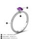5 - Aurin 7x5 mm Pear Amethyst and Round Diamond Engagement Ring 