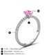 5 - Aurin 7x5 mm Pear Pink Sapphire and Round Diamond Engagement Ring 