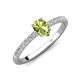 4 - Aurin 7x5 mm Pear Peridot and Round Diamond Engagement Ring 