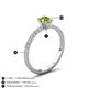 5 - Aurin 7x5 mm Pear Peridot and Round Diamond Engagement Ring 