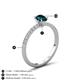 5 - Aurin 7x5 mm Pear London Blue Topaz and Round Diamond Engagement Ring 