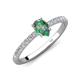 4 - Aurin 7x5 mm Pear Lab Created Alexandrite and Round Diamond Engagement Ring 