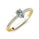 4 - Aurin IGI Certified 7x5 mm Pear Lab Grown Diamond and Round Diamond Engagement Ring 