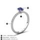 5 - Aurin 7x5 mm Pear Iolite and Round Diamond Engagement Ring 