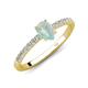 4 - Aurin 7x5 mm Pear Opal and Round Diamond Engagement Ring 