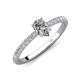 4 - Aurin GIA Certified 7x5 mm Pear Diamond and Round Diamond Engagement Ring 
