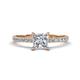 1 - Aurin GIA Certified 6.00 mm Princess Diamond and Diamond Engagement Ring 