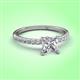 3 - Aurin IGI Certified 6.00 mm Princess Lab Grown Diamond and Diamond Engagement Ring 