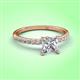 3 - Aurin 6.00 mm Round Forever One Moissanite and Diamond Engagement Ring 