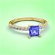 3 - Aurin 6.00 mm Princess Tanzanite and Diamond Engagement Ring 